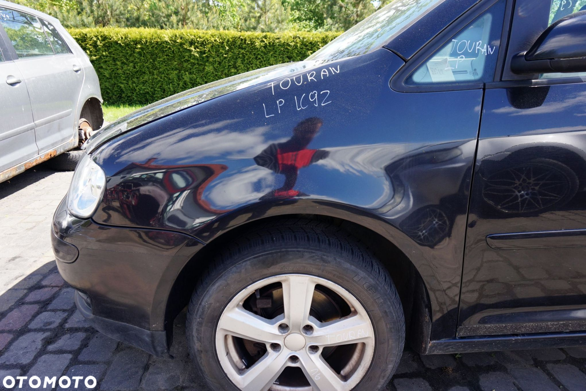 MASKA ZDERZAK BŁOTNIKI LAMPY TOURAN I 1T LC9Z XENON SPRYSKI VOLKSWAGEN 2003-2006 CZARNY PRZÓD KOMPLETNY - 13