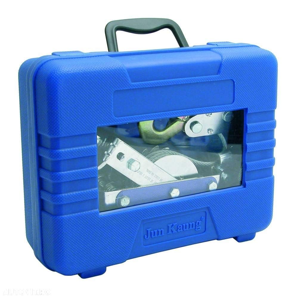 Troliu auto manual Carpoint portabil 800daN, cablu dublu 5mm (3/6)x(153cm) - 3