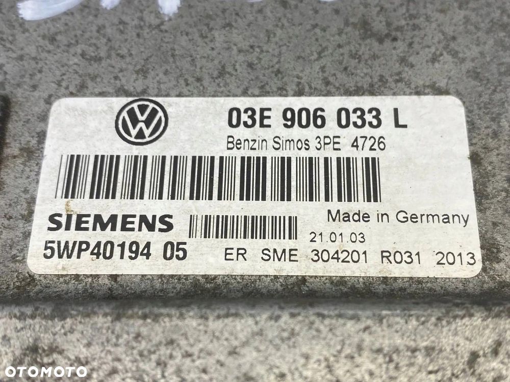STEROWNIK MODUŁ KOMPUTER SILNIKA VW POLO V 6R 03E906033L 5WP4019405 - 10
