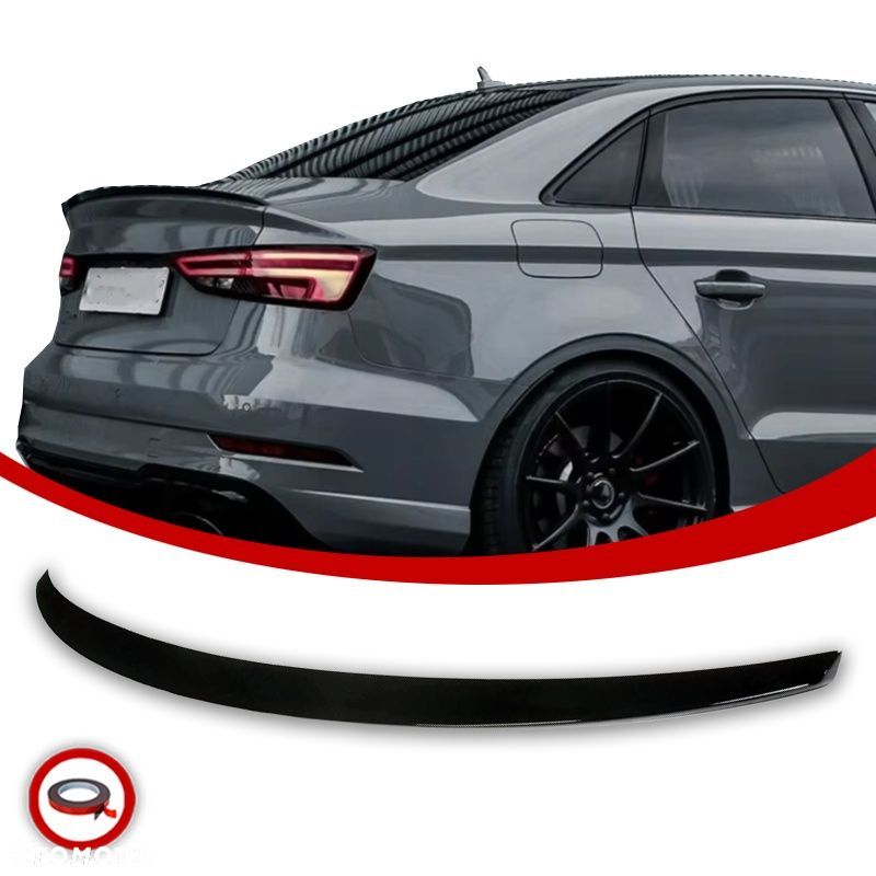 Audi A3 8V 2013/2020 Lotka Spoiler Spojler Dokładka Czarny Połysk - 1