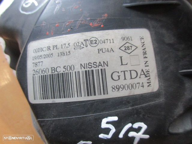 Farol 26060BC500 89900074 NISSAN MICRA K12 2005 1.2I 80CV 5P CINZA ESQ H4 ORIGINAL - 3