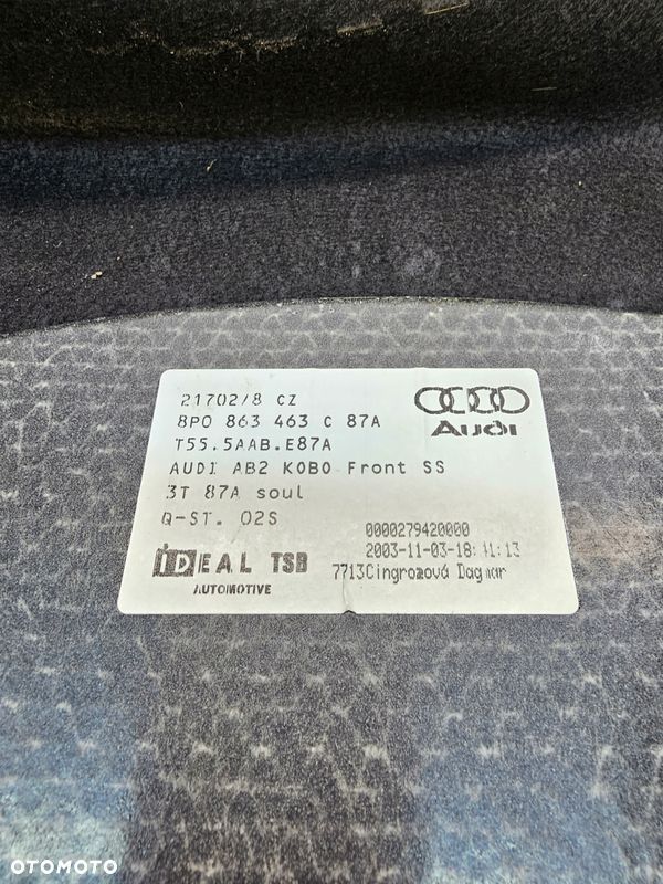 PODŁOGA BAGAŻNIKA DYWAN AUDI A3 8P 8P0863463C - 5