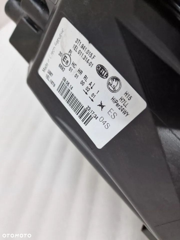 SKODA SUPERB II LIFT 13- SOCZEWKA LEWA LAMPA PRZEDNIA PRZÓD , NR 3T1941015F , NR AUKCJI LL496 - 12