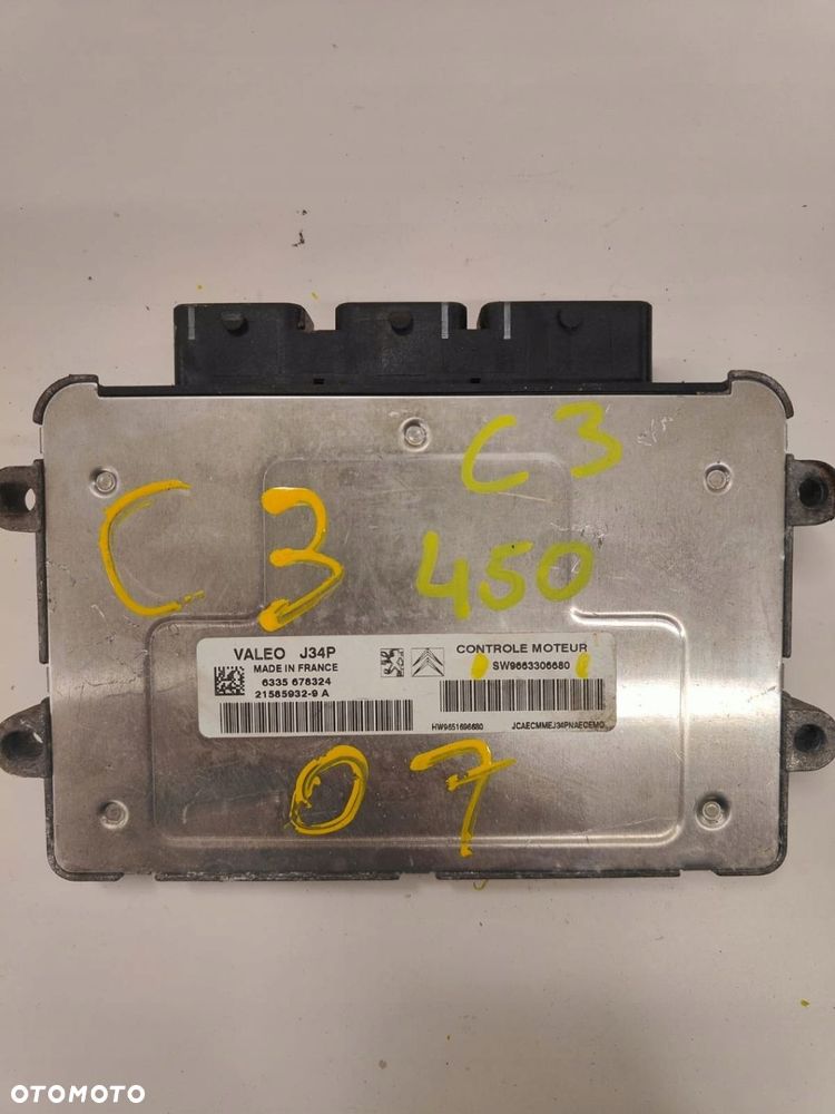 Citroen c3 SW9663306680 KOMPUTER STEROWNIK SILNIKA - 1