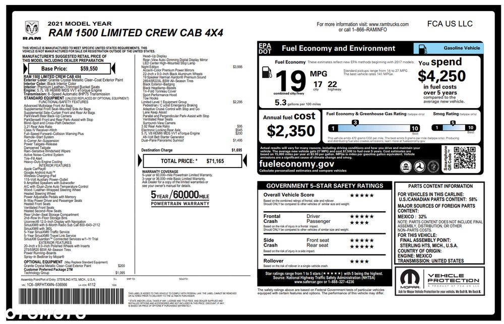 RAM 1500 Crew Cab Shortbed Limited - 25