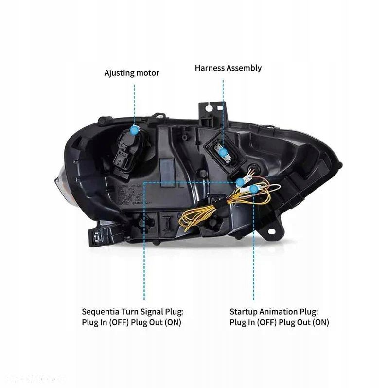 reflektory lampy kpl full led neon tuning new ford mustang vi 6 lift 18-23 - 16