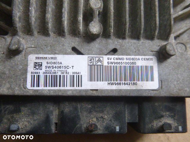 ZESTAW STARTOWY KOMPUTER STACYJKA IMMOBILIZER CITROEN C8 2.0 HDI - 39