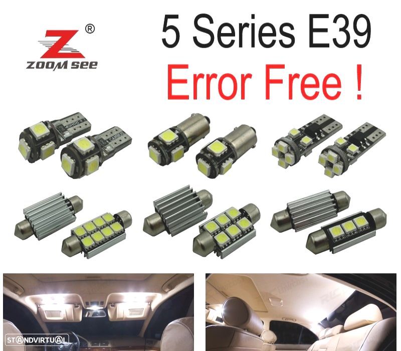 KIT COMPLETO DE 21 LÂMPADAS LED INTERIOR PARA BMW E39 5 SERIES 530D 525D 520D 520I 525I 528I 530I 5 - 1