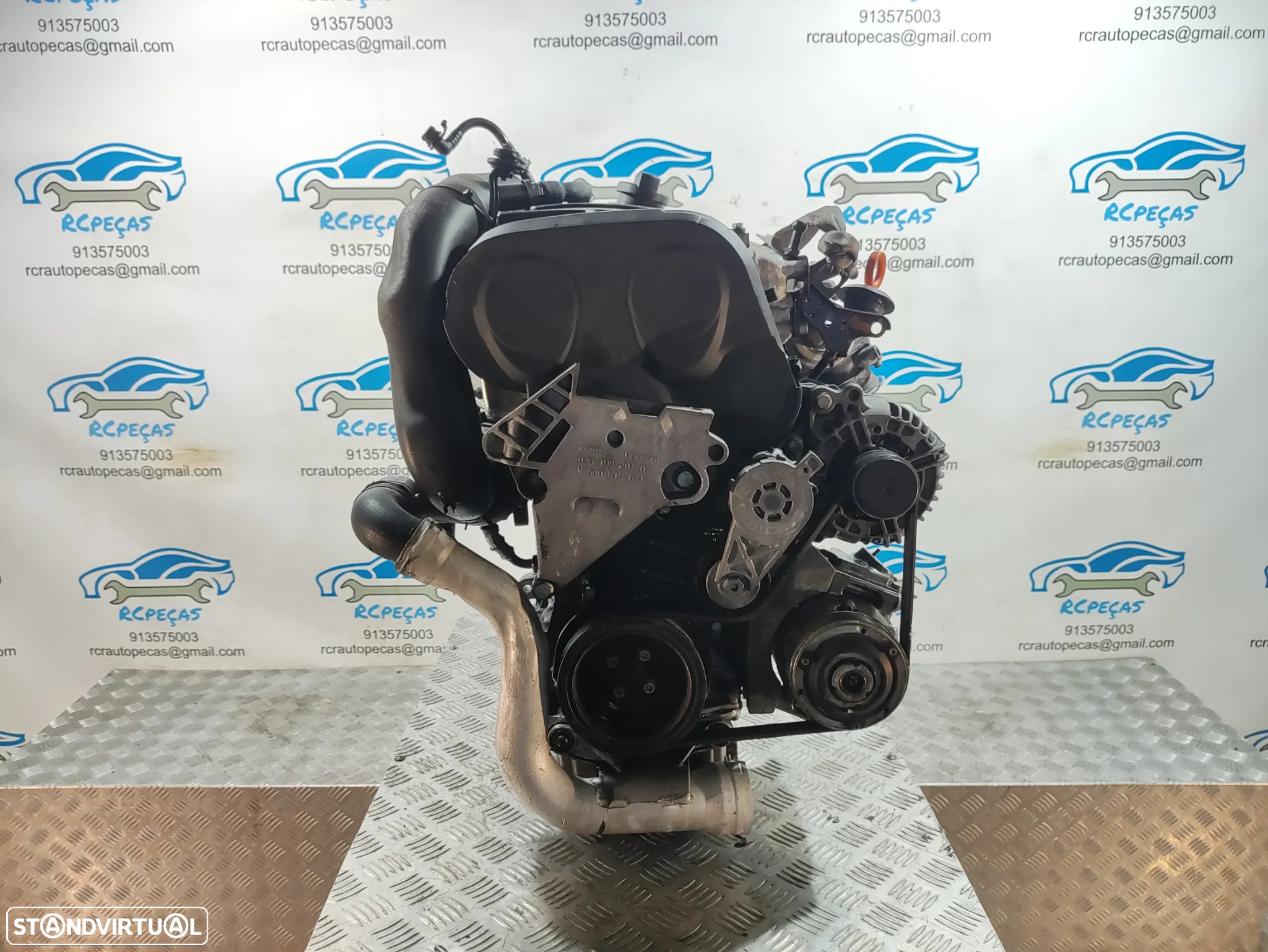 MOTOR COMPLETO 2.0 TDI 16V 140CV BKD AUDI A3 VW VOLKSWAGEN GOLF TOURAN JETTA SEAT LEON TOLEDO ALTEA SKODA OCTAVIA MOTOR ARRANQUE ALTERNADOR BIMASSA COMPRESSOR EMBRAIAGEM BOMBA DIRECAO INJETORES - 8