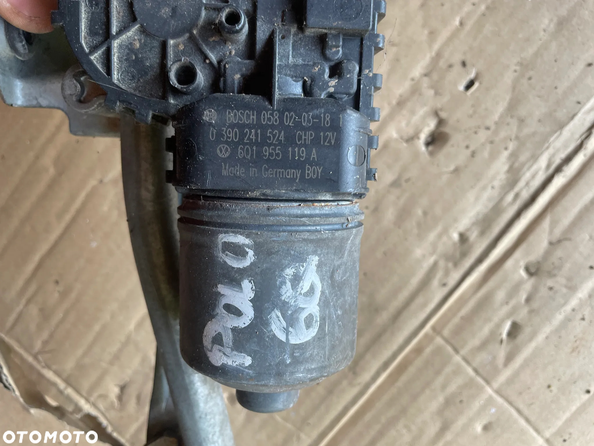 VW POLO IV LIFT 9N 9N0 SILNICZEK MECHANIZM WYCIERACZEK 6Q1955119A - 2