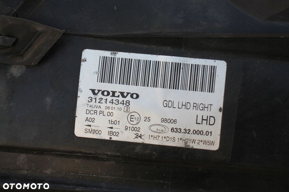 volvo v70 s80 xc70 prawy xenon, prawa lampa 31214348 europa - 6