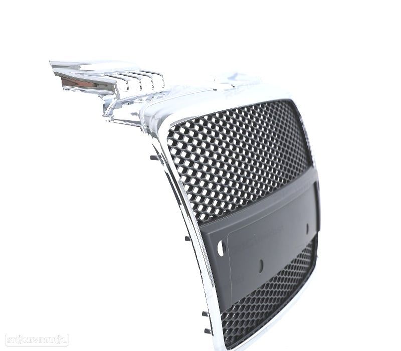 GRELHA FRONTAL AUDI A4 B7 04-09 LOOK RS PRETO CROMADO - 2