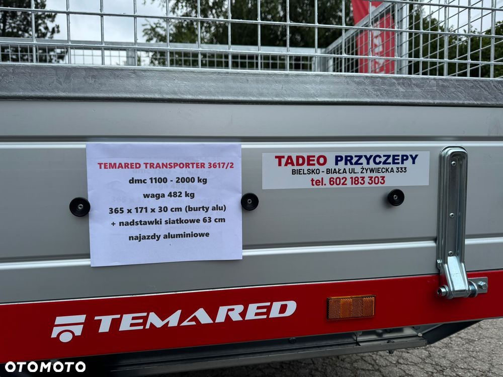TEMARED TRANSPORTER 3617/2 C 2T + nadstawki siatkowe, najazdy alu - 6