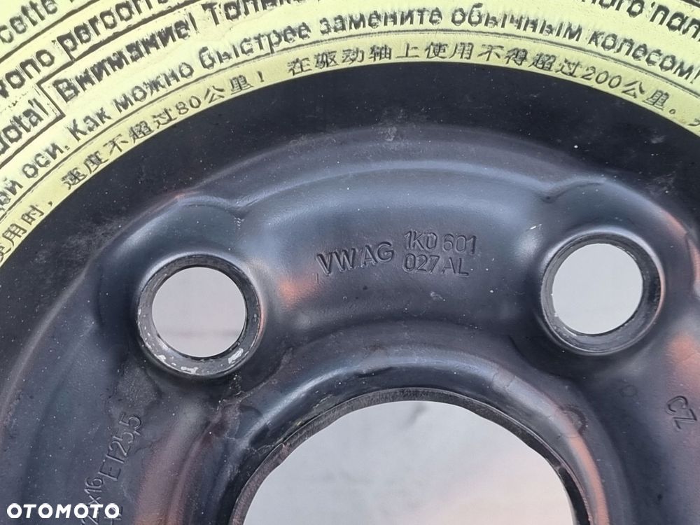 KOŁO DOJAZDOWE Audi Seat Vw Golf VI _ dojazdówka 125/70 R16 1K0601027AL 5x - 3