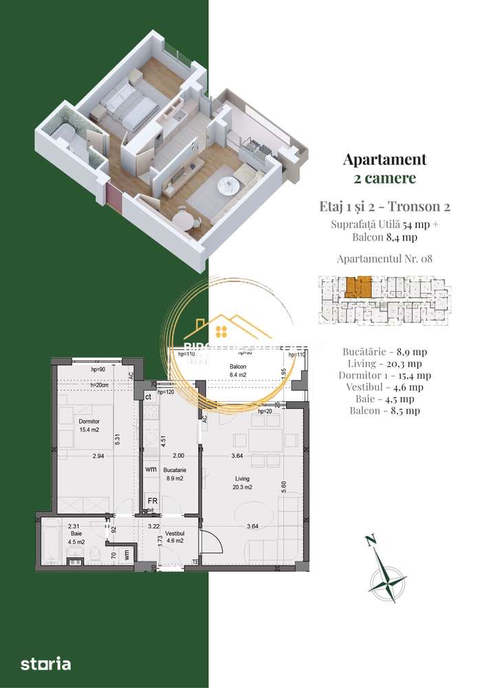Interior view of Apartament 2 bedroom in Drumul Gura Ariesului