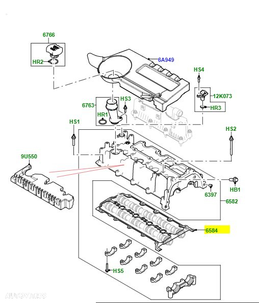 Garnitura galerie admisie motor 2.0 diesel Ingenium AJ 200 Discovery Sport / RR Evoque / RR Velar Original - 2