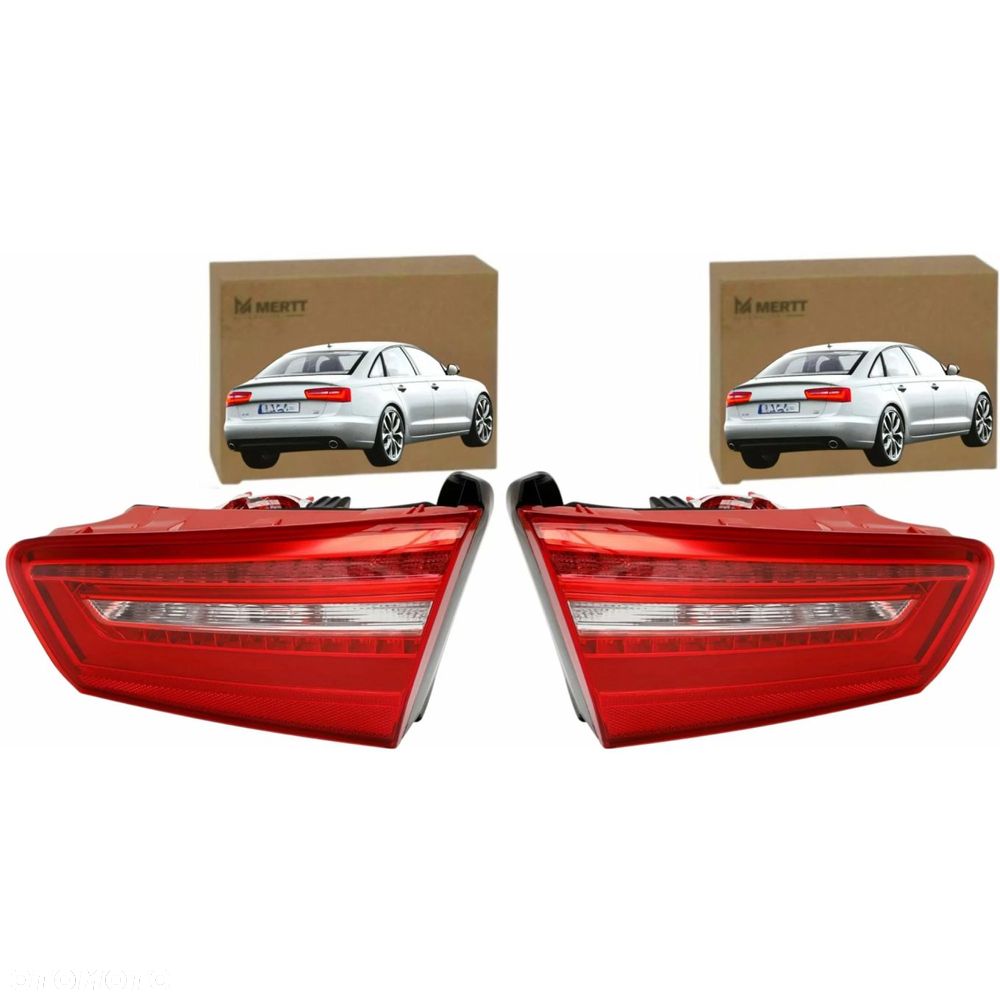 audi a6 c7 sedan 2011-2014 lampy tylne wewnętrzna w klapę bagażnika komplet - 1
