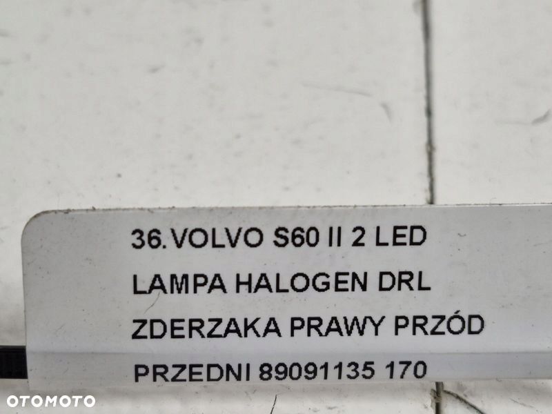 VOLVO S60 II 2 LED LAMPA HALOGEN DRL ZDERZAKA PRAWY PRZÓD PRZEDNI - 3