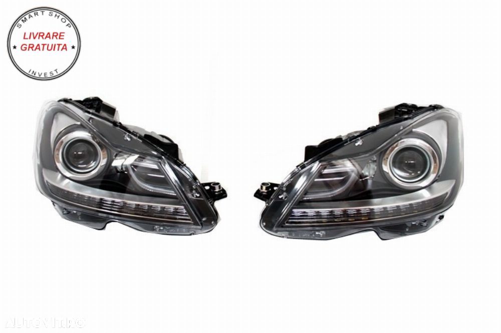 LED DRL Faruri Bi-Xenon Mercedes C-Class W204 Facelift (2011-2014)- livrare gratuita - 2