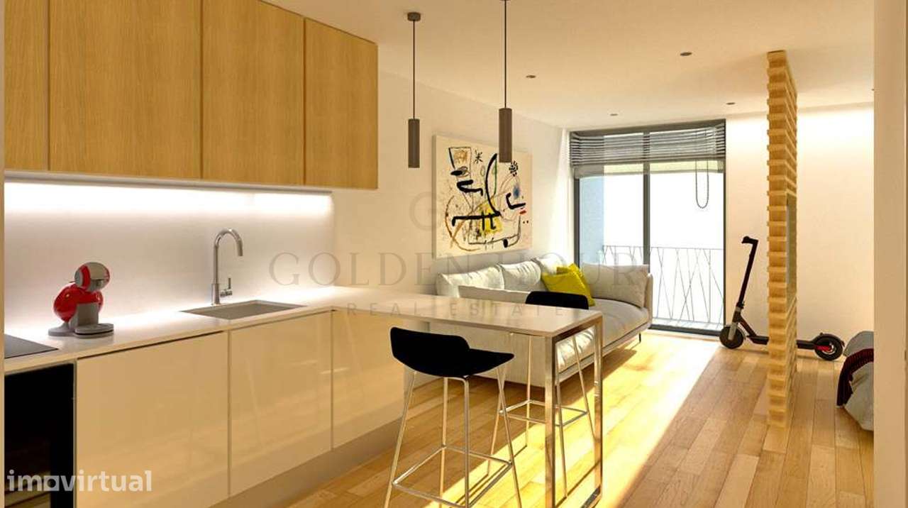 T2 de Luxo Gaia Smart Living | Tecnologia e Design por Golden Hour Rea - Grande imagem: 2/17