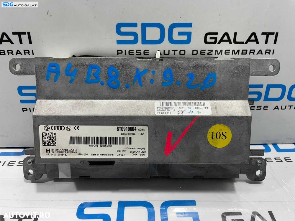 Display Ecran Afisaj MMI CD Player Navigatie Audi Q5 2009 - 2017 Cod 8T0919604 [L4704] - 5