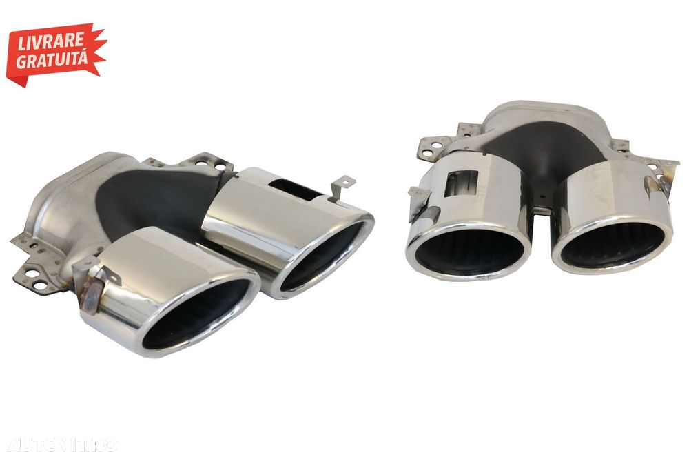 Difuzor Bara Spate cu Ornamente Evacuare Crom Mercedes GLE W167 SUV (2019-Up) GLE5- livrare gratuita - 9