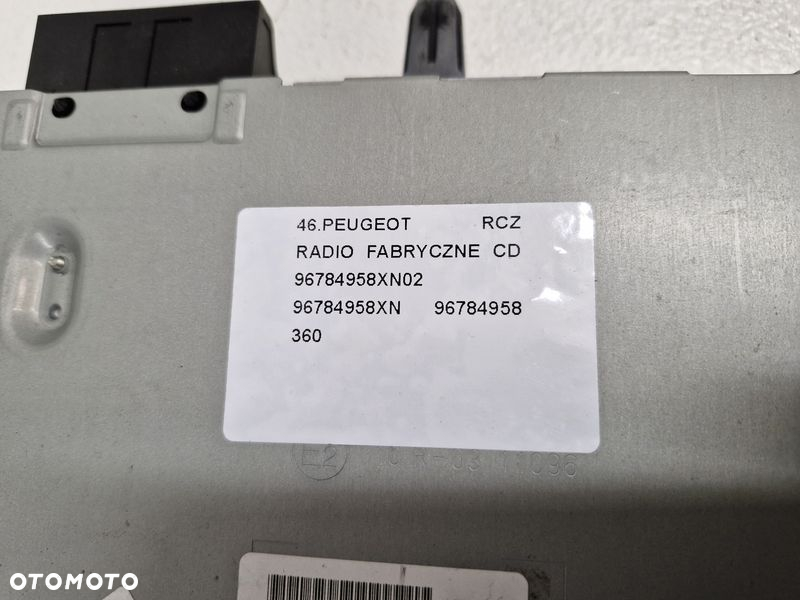 PEUGEOT RCZ RADIO FABRYCZNE CD 96784958XN02 96784958XN 96784958 - 7