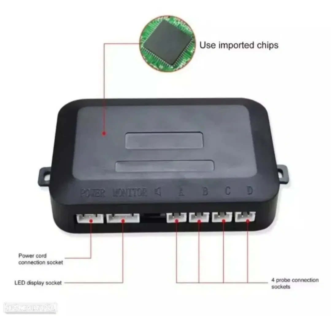 Sensores de Estacionamento Universal + Buzzer - Branco - 3