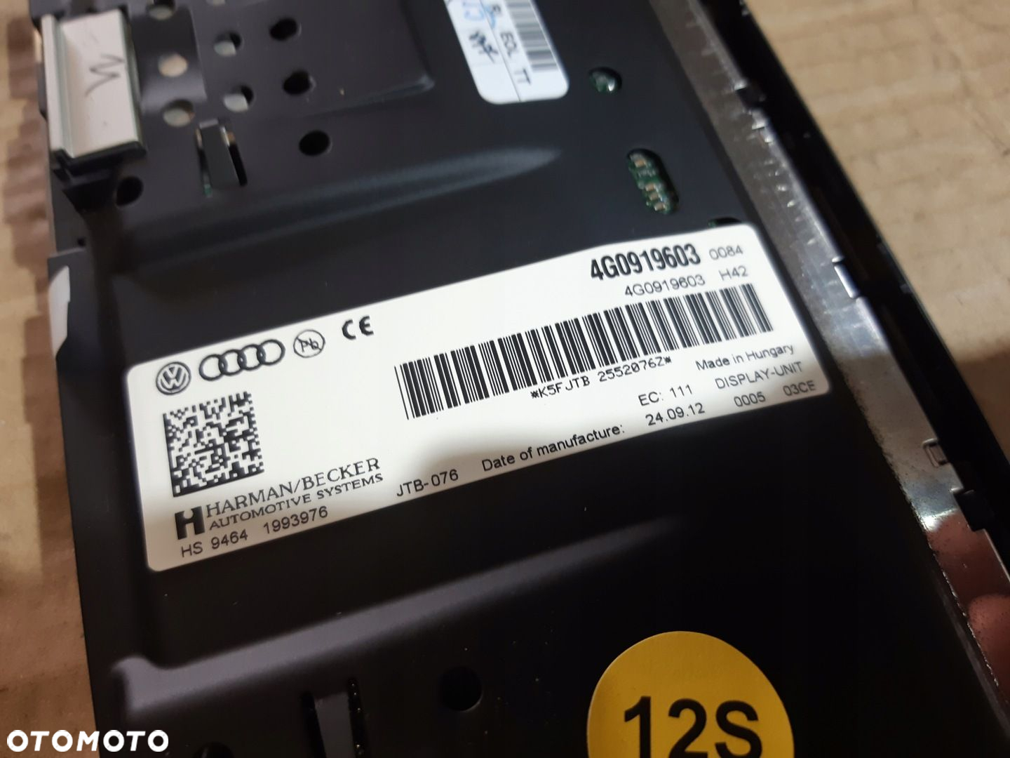AUDI A6 C7 A7 WYŚWIETLACZ EKRAN LCD MMI NAWIGACJI 4G0919603 - 2