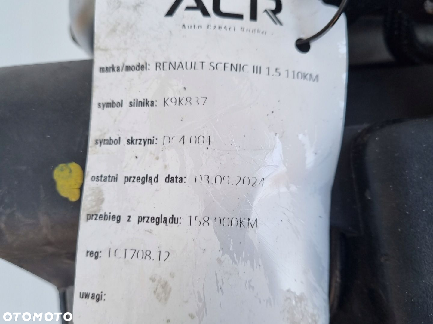 SILNIK KOMPL Renault Megane III 1.5 DCI 110KM udokumentowane 158tyś K9K837 - 10