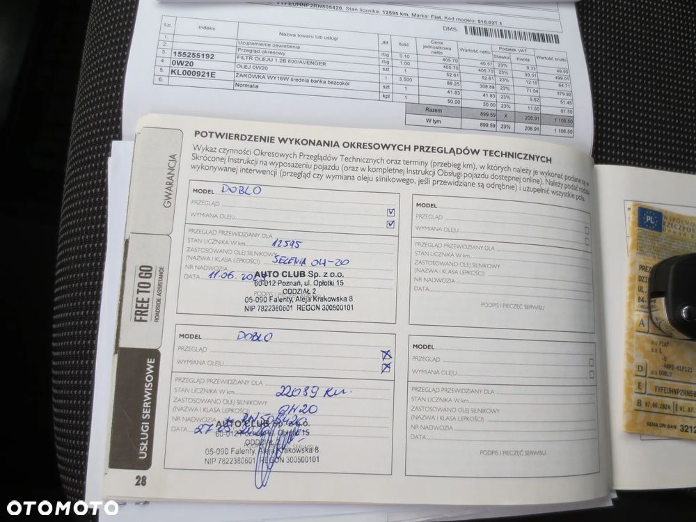 Fiat DOBLO SALON POLSKA ORYGINAŁ LAKIER i NISKI PRZEBIEG - 40