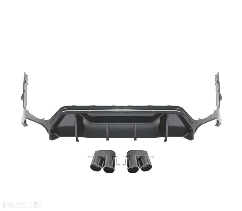 DIFUSOR BMW G20 G21 LCI 23-25 LOOK M PERFORMANCE PRETO BRILHANTE + PONTEIRAS DE ESCAPE - 2