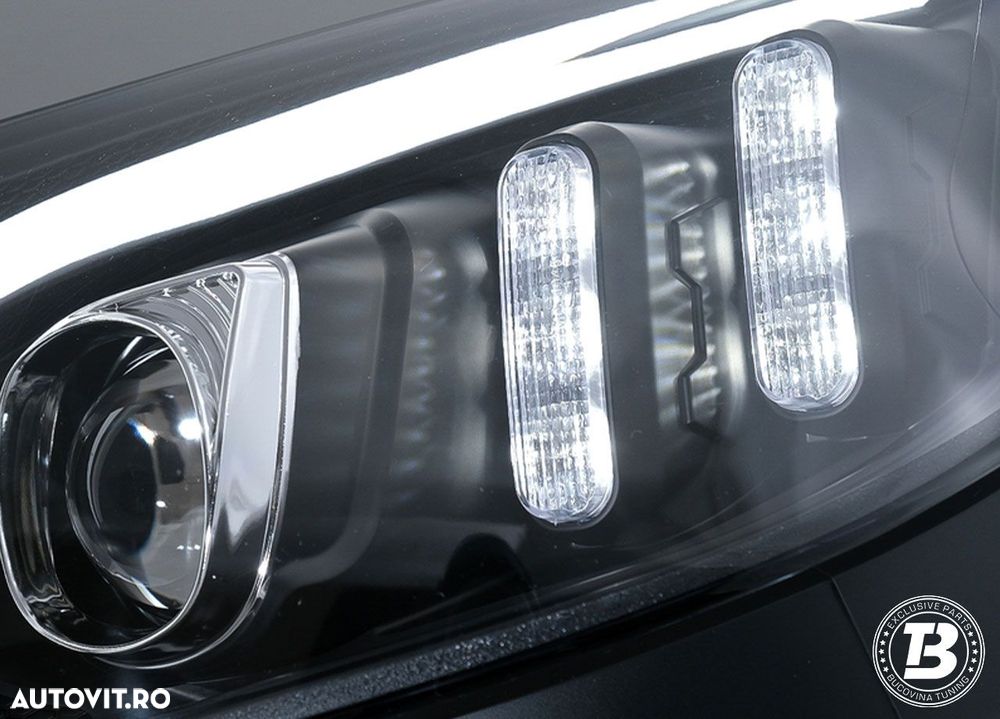 Faruri LED compatibile cu Mercedes C Class W205 Black Design - 3