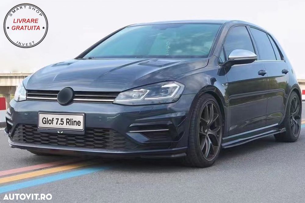 Ornamente bara fata flapsuri VW Golf 7.5 R Hatchback (2017-2020) Negru Lucios- livrare gratuita - 7