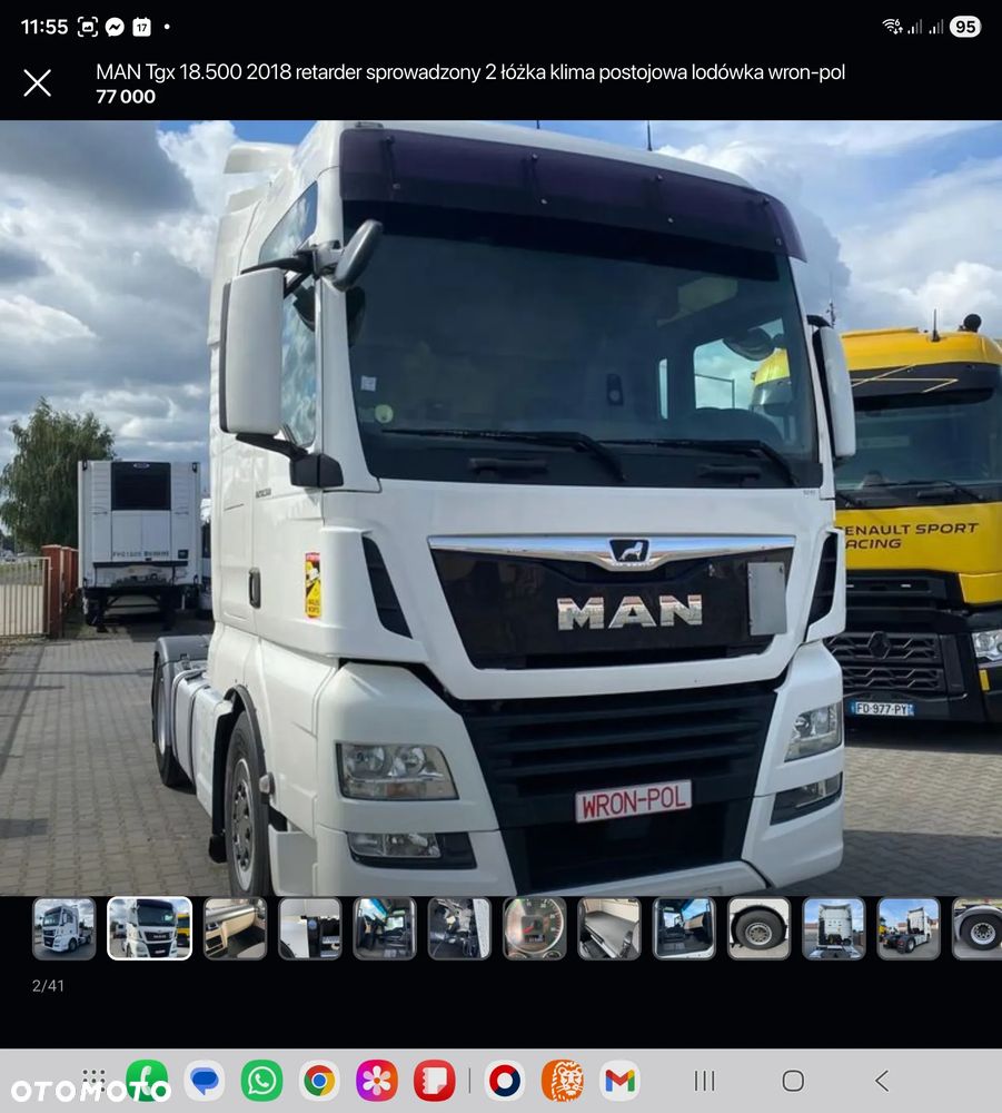 MAN Tgx 18.500 mały przebieg 2017 retarder sprowadzony 2 łóżka serwis lodówka wron-pol - 2