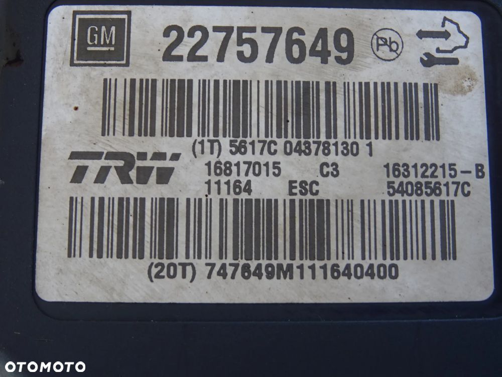 OPEL INSIGNIA A POMPA STEROWNIK ABS ESP TC pin carpass sps programowanie montaż - 13