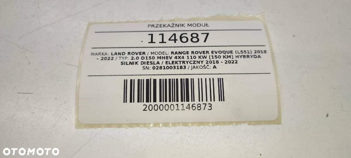 PRZEKAŹNIK MODUŁ ŚWIEC LAND RANGE ROVER EVOQUE II L551 0281003183 - 6