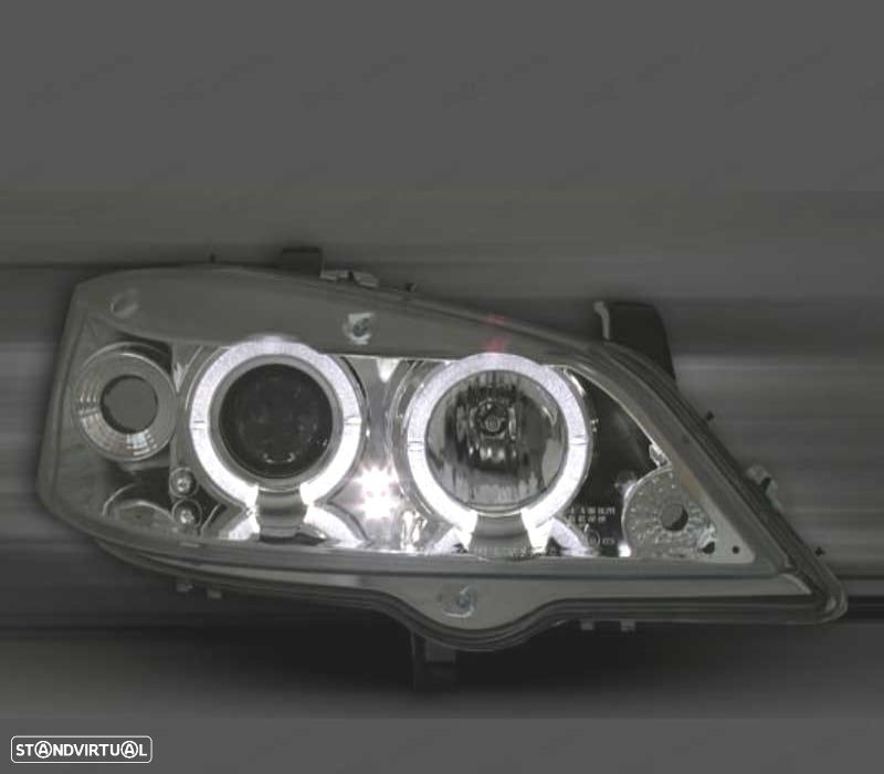 FARÓIS FRONTAIS ANGEL EYES CCFL PARA OPEL ASTRA G 97-04 FUNDO CROMADO - 2