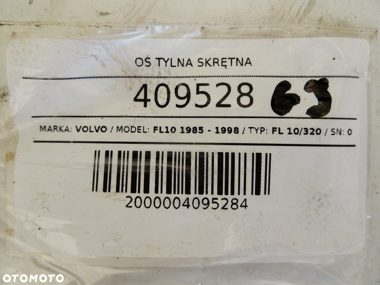 OŚ TYLNA SKRĘTNA - 1511.00 PLN - VOLVO FL10 1985 - 1998 FL 10/320 - 7