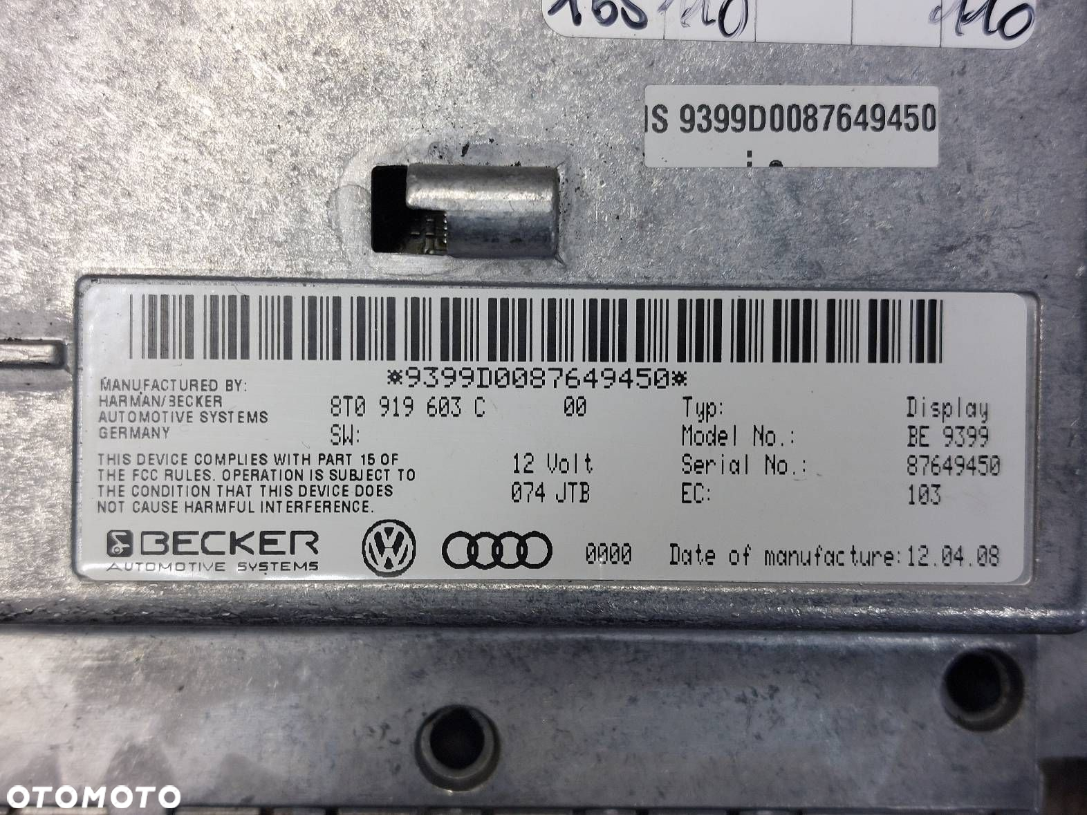 WYŚWIETLACZ AUDI A6 C6 8T0919603C - 3