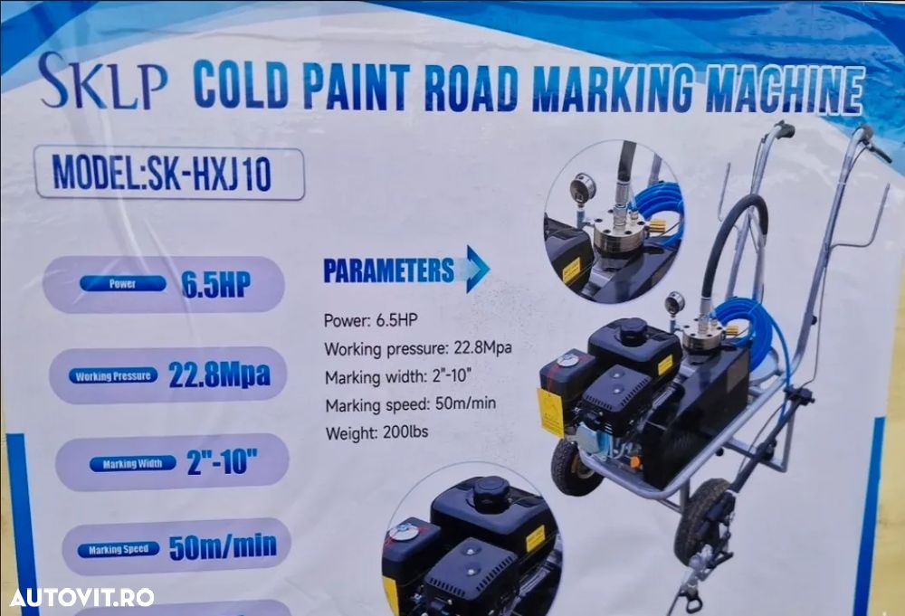 Altul Masina Marcaj Rutier Airless Benzina SKLP SK-HXJ10 6.5CP NOUA - 1