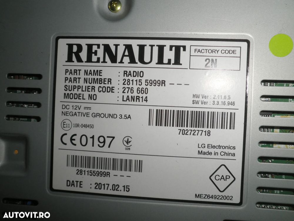Unitate radio / navigatie Renault Espace V 2017 281155999R - 3