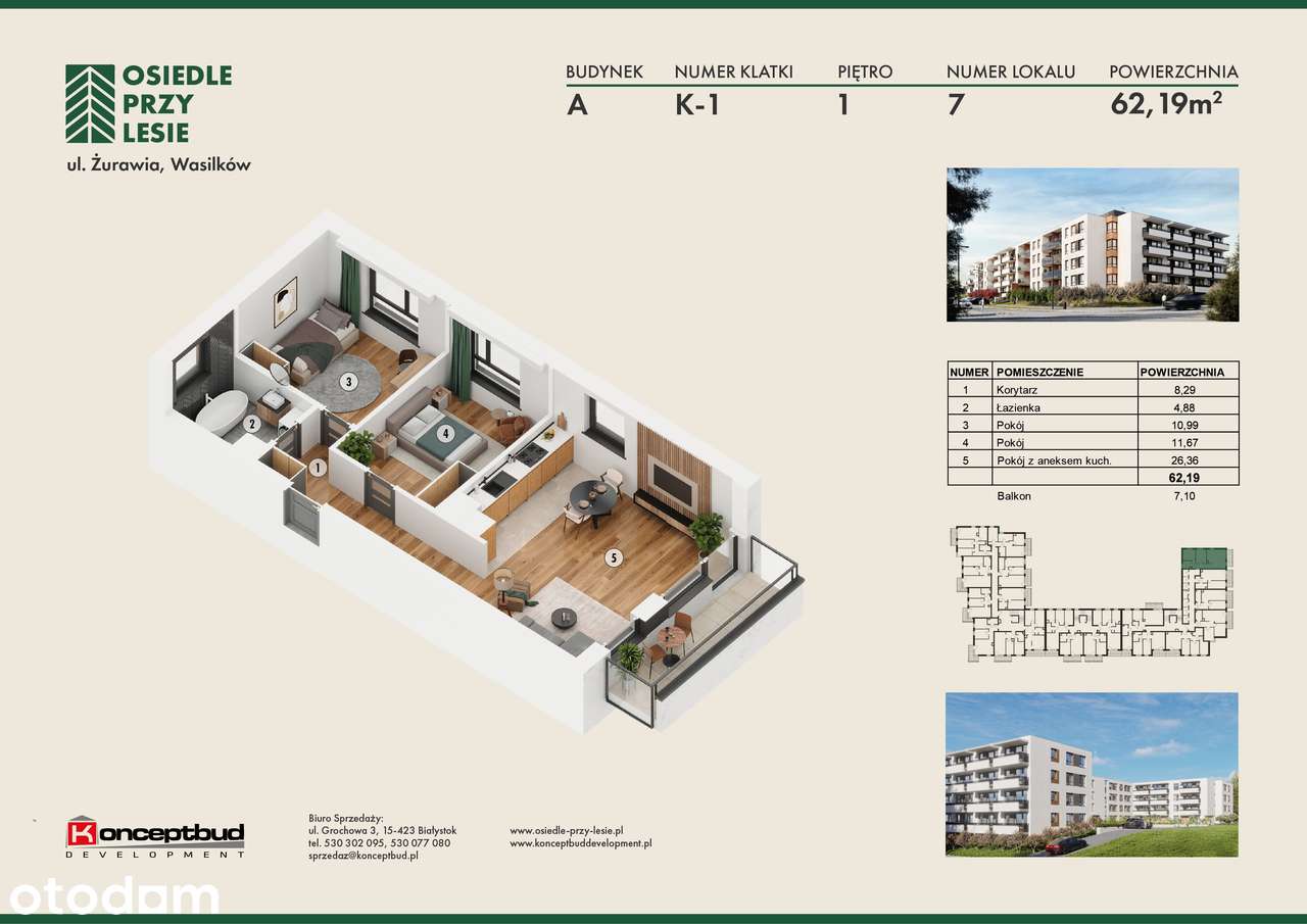 Osiedle przy Lesie | Bud. A | M. nr 7 | 62,19 m2