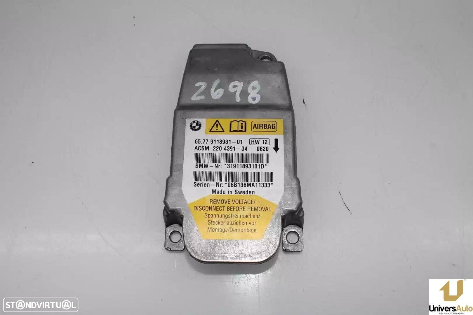 CENTRALINA AIRBAG BMW 5 2006 -6577911893101 - 3