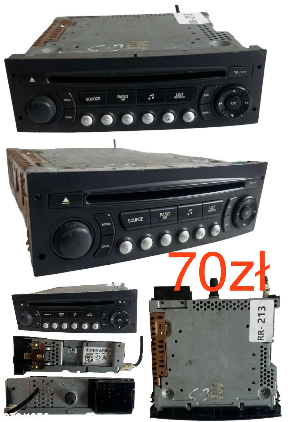Radio CD MP3 Peugeot 206 307 Partner II 2008 Renault Clio III Kangoo II Laguna II 07- Volkswagen Golf Polo Tiguan Transporter Peugeot 207 Ford S-max Galaxy III  Citroen Berlingo II C5 II - 6