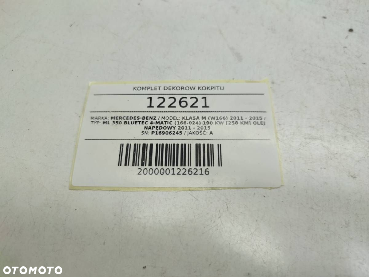 LISTWA DEKOR KOKPITU DESKI KONSOLI MERCEDES W166 ML EU - 8