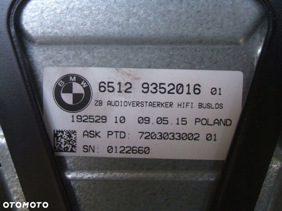 BMW F45 F46 WZMACNIACZ AUDIO 65129352016-01 9352016 - 4