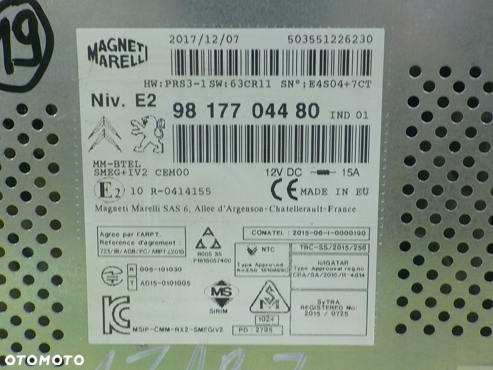 BERLINGO PARTNER II III LIFT I 1.6 B-HDI 18r wyswietlacz radia 9817704480 - 5