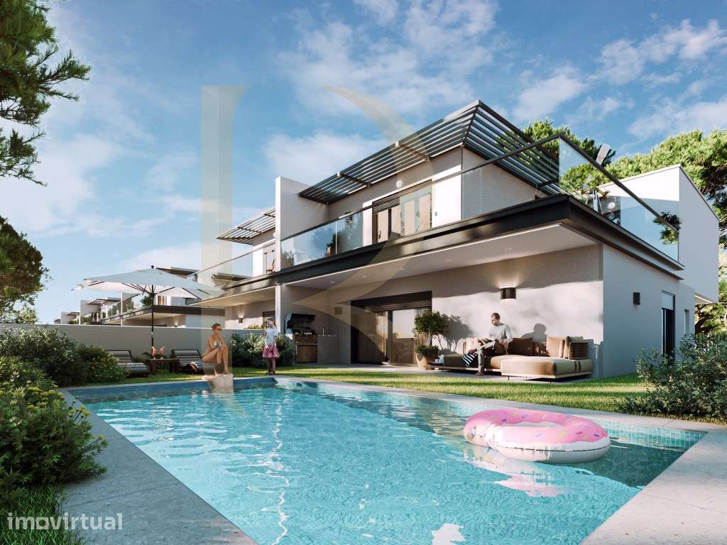 Moradia geminada T3 nova com garagem e piscina nos Foros de Amora -... - Grande imagem: 4/32