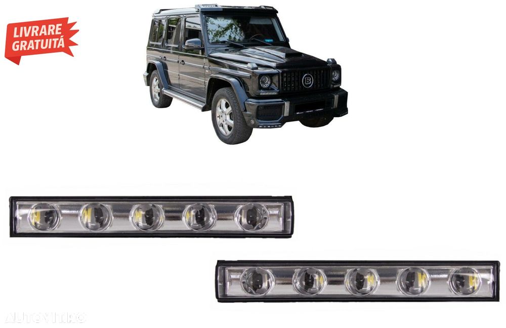 Lumini de zi dedicate LED DRL Crom Mercedes G-class W463 (1989-Up) G65 Design- livrare gratuita - 9